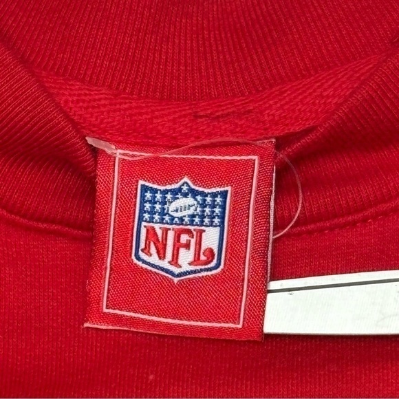 Taylor Swift FAV KC Chiefs red Y2K EUC embroidered logo black & gray stripe YL - Picture 5 of 10